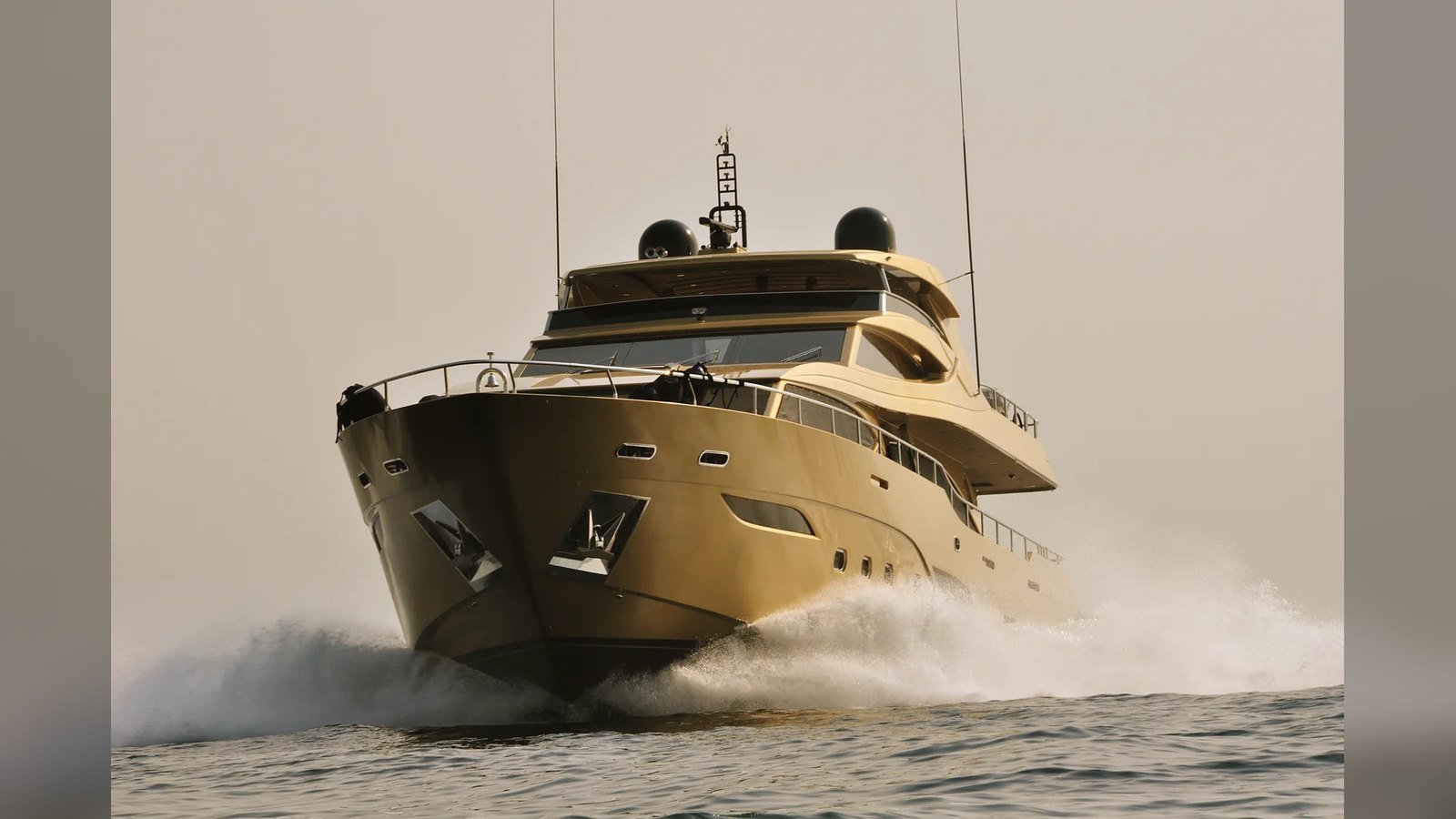 Y, formerly Reina Pol, under way bow on
