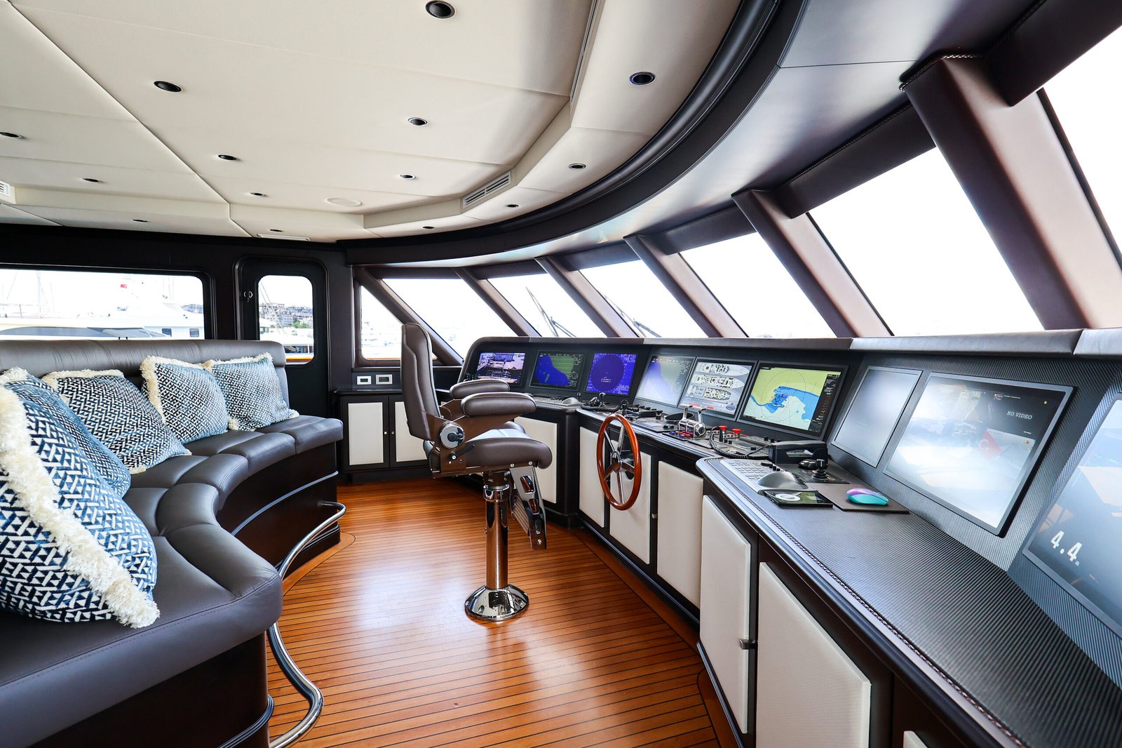 M/Y Mirabella wheelhouse after her 2026 refit at Reviva Refit, Mengi Yay Shipyard