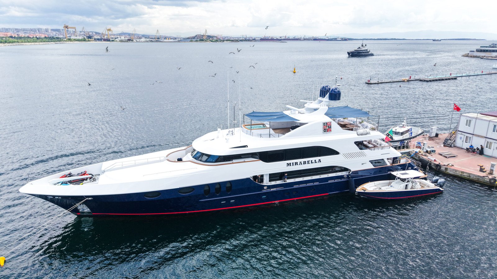 M/Y Mirabella exterior profile after her 2026 refit at Reviva Refit, Mengi Yay Shipyard