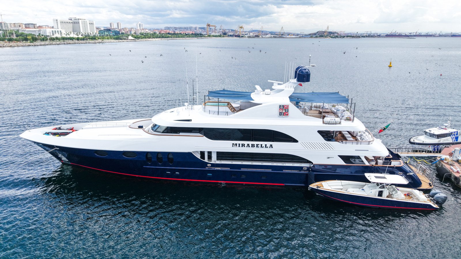 M/Y Mirabella exterior profile after her 2026 refit at Reviva Refit, Mengi Yay Shipyard