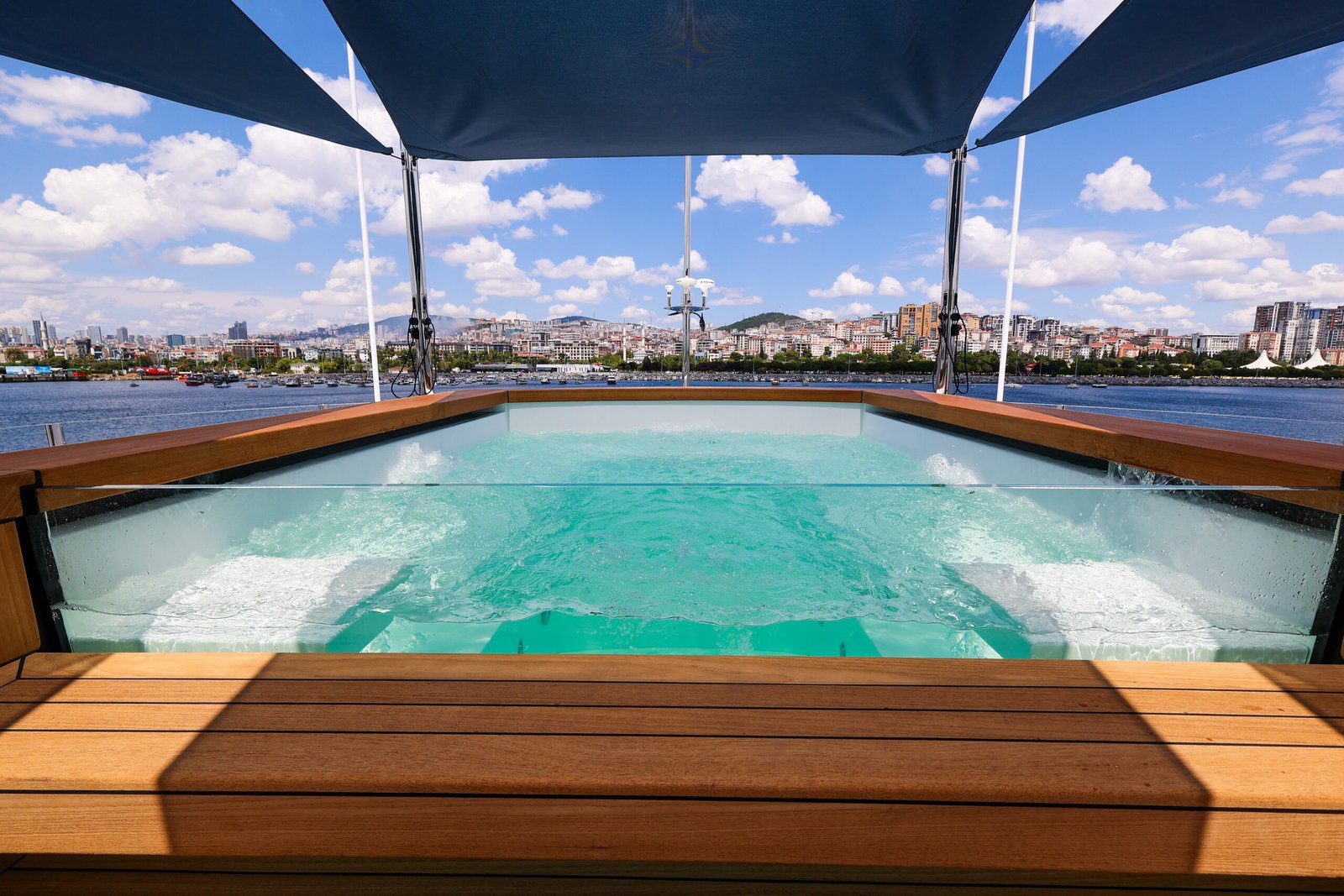 M/Y Mirabella sun deck after her 2026 refit at Reviva Refit, Mengi Yay Shipyard