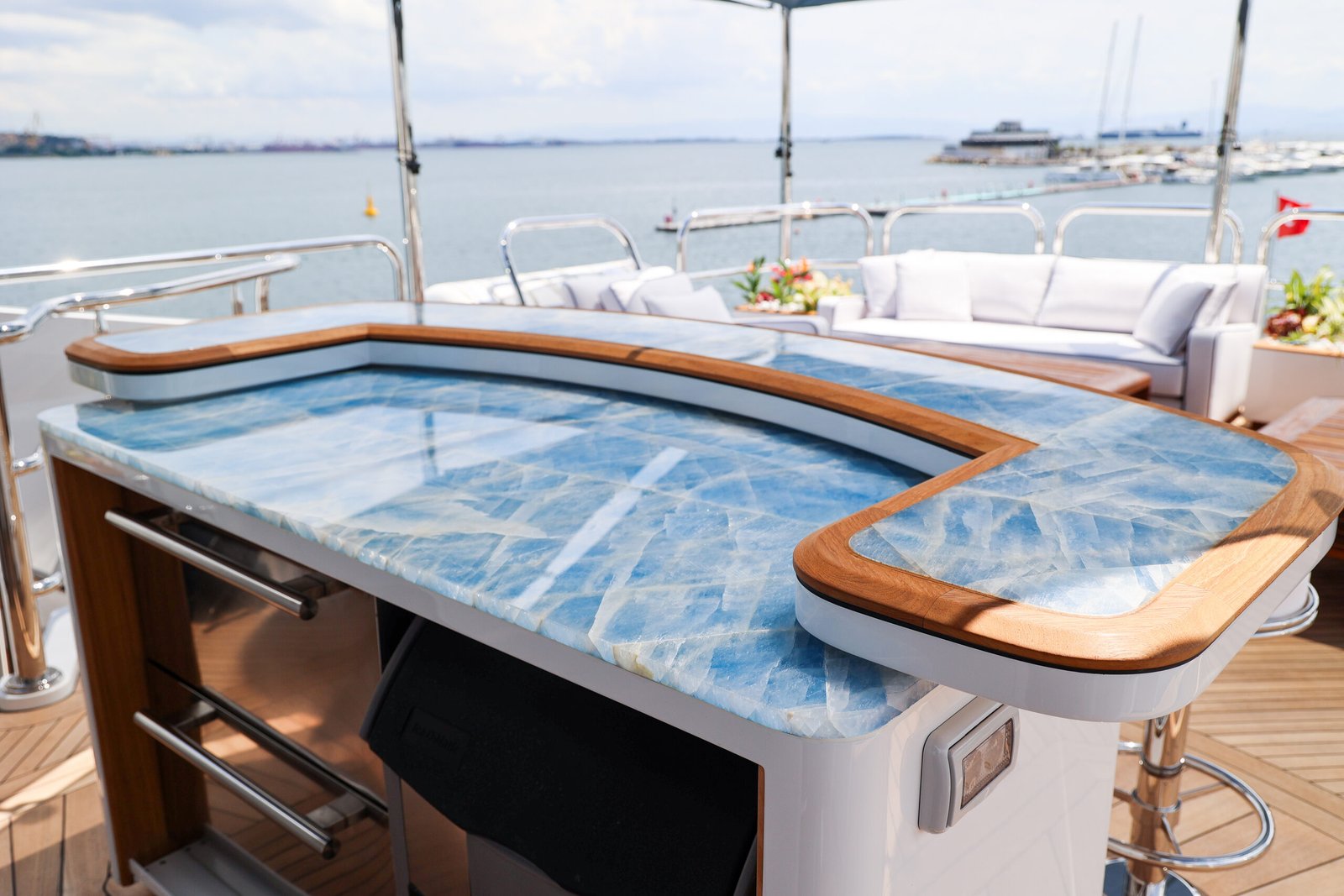 M/Y Mirabella sun deck after her 2026 refit at Reviva Refit, Mengi Yay Shipyard