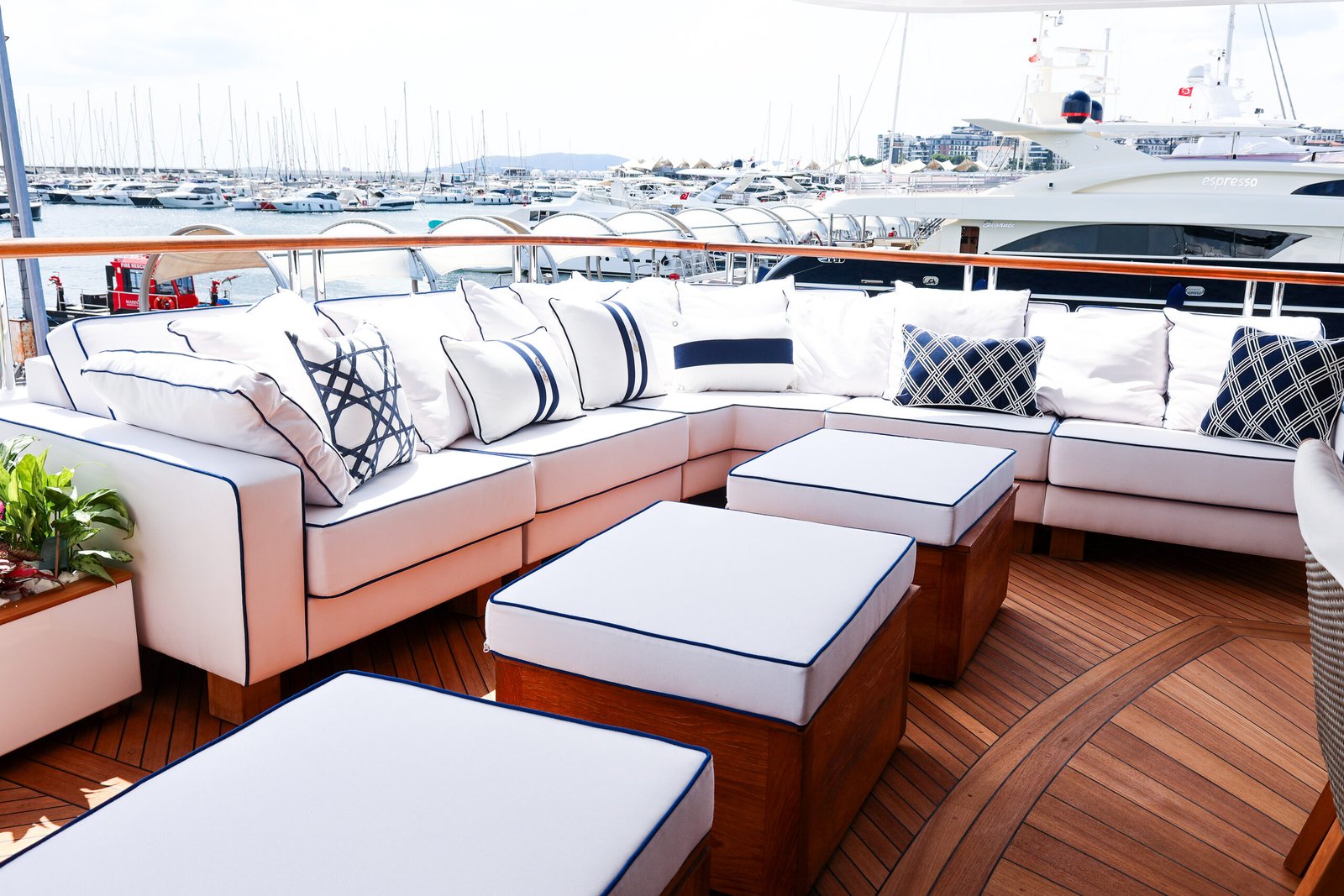 M/Y Mirabella sun deck after her 2026 refit at Reviva Refit, Mengi Yay Shipyard