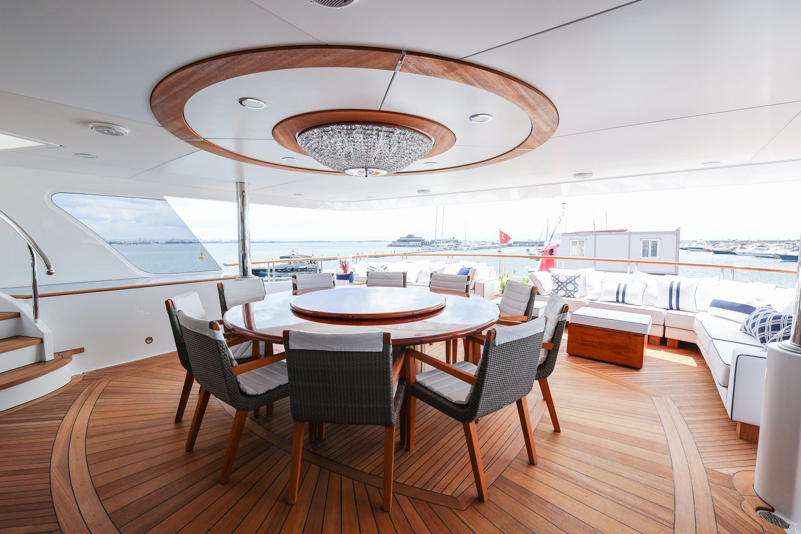 M/Y Mirabella upper deck after her 2026 refit at Reviva Refit, Mengi Yay Shipyard