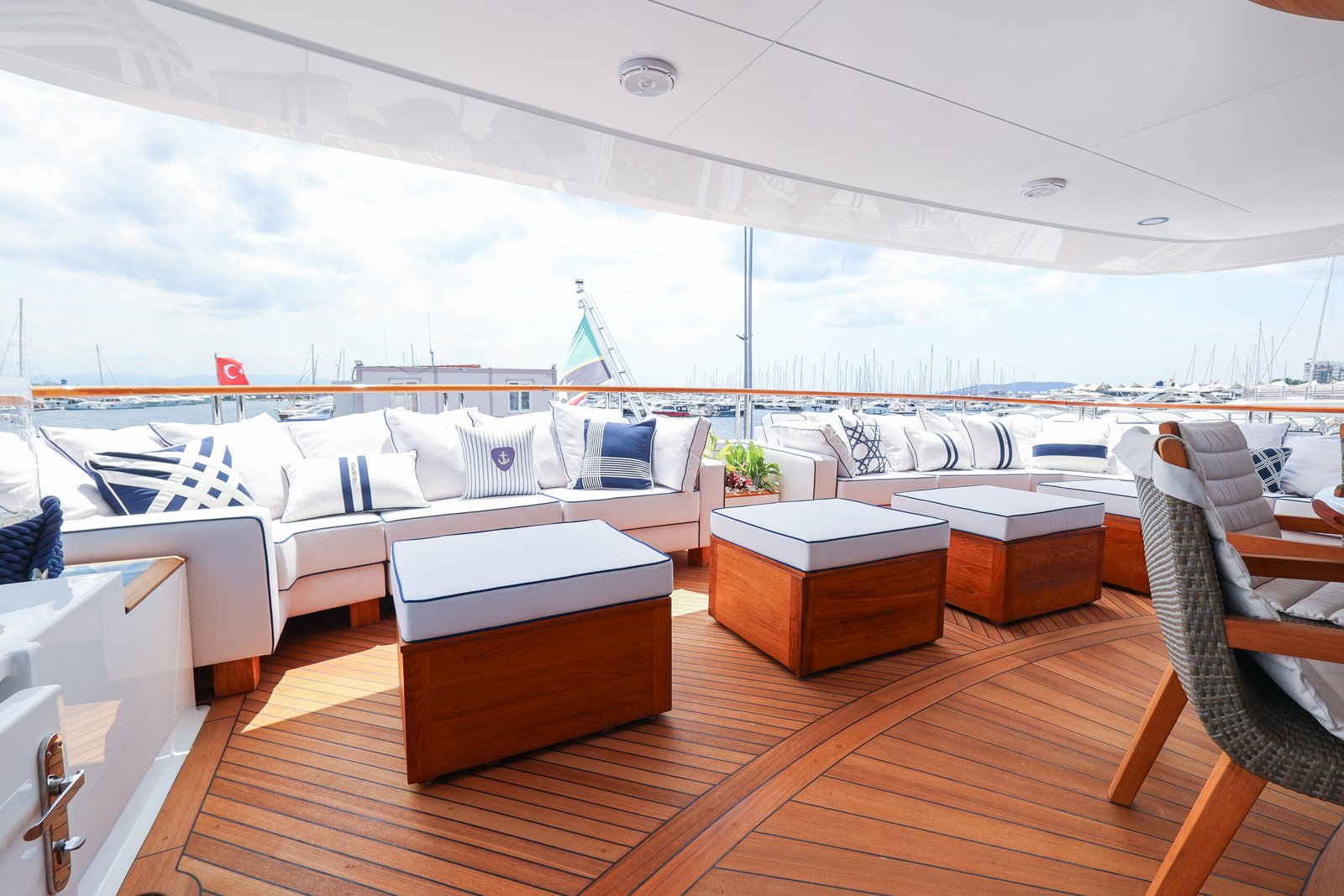M/Y Mirabella upper deck after her 2026 refit at Reviva Refit, Mengi Yay Shipyard