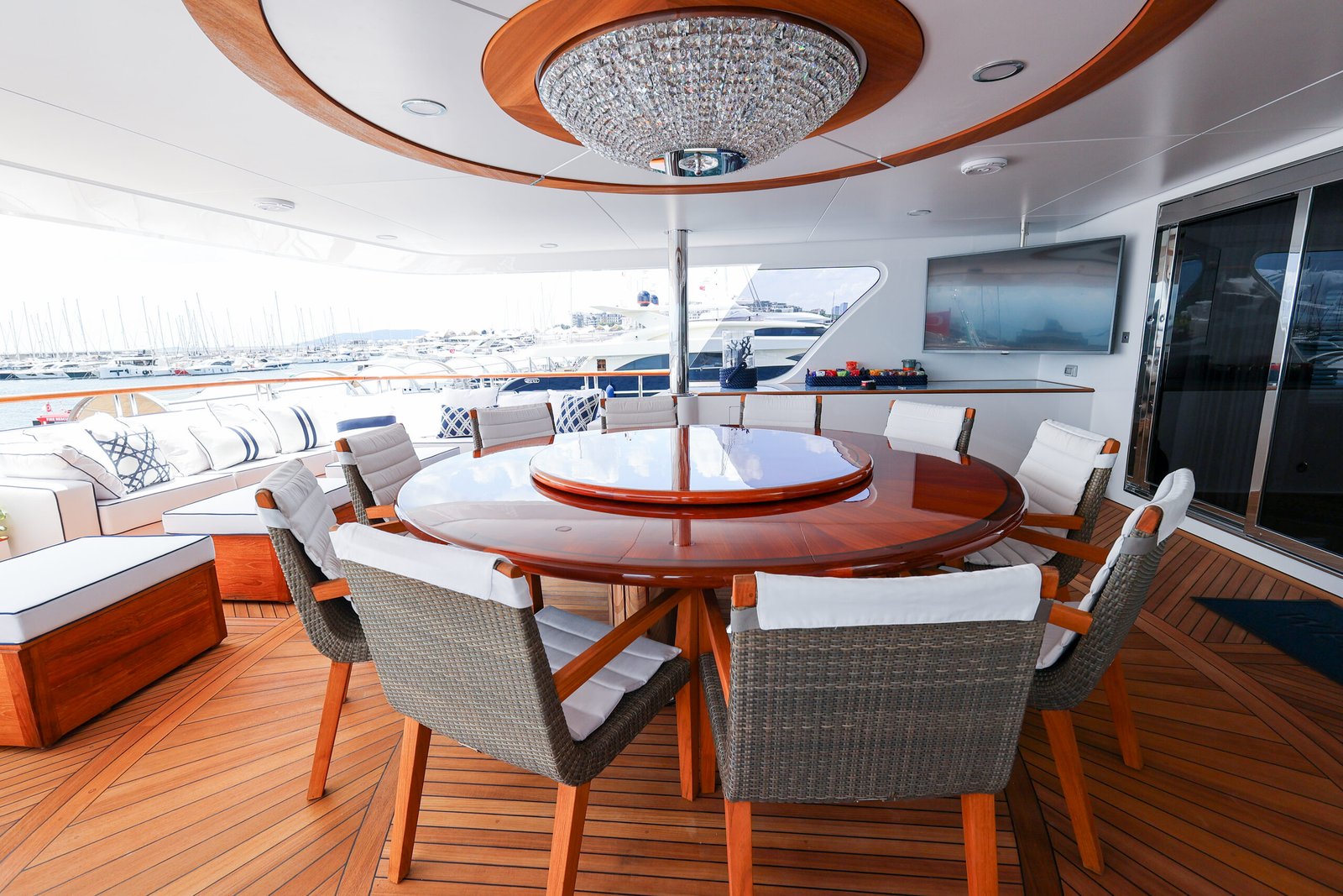 M/Y Mirabella upper deck after her 2026 refit at Reviva Refit, Mengi Yay Shipyard